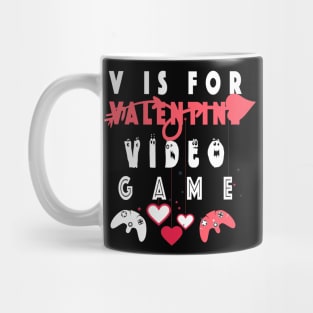 V is for Video Games Shirt Valentine Boys Valentines Day Mug